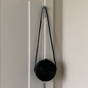 NWOT Black Woven Circle Bag